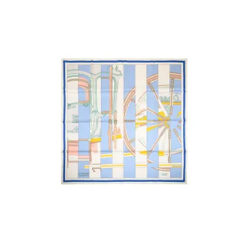 HERMES Carré 90 Silk Scarves Women's Blue