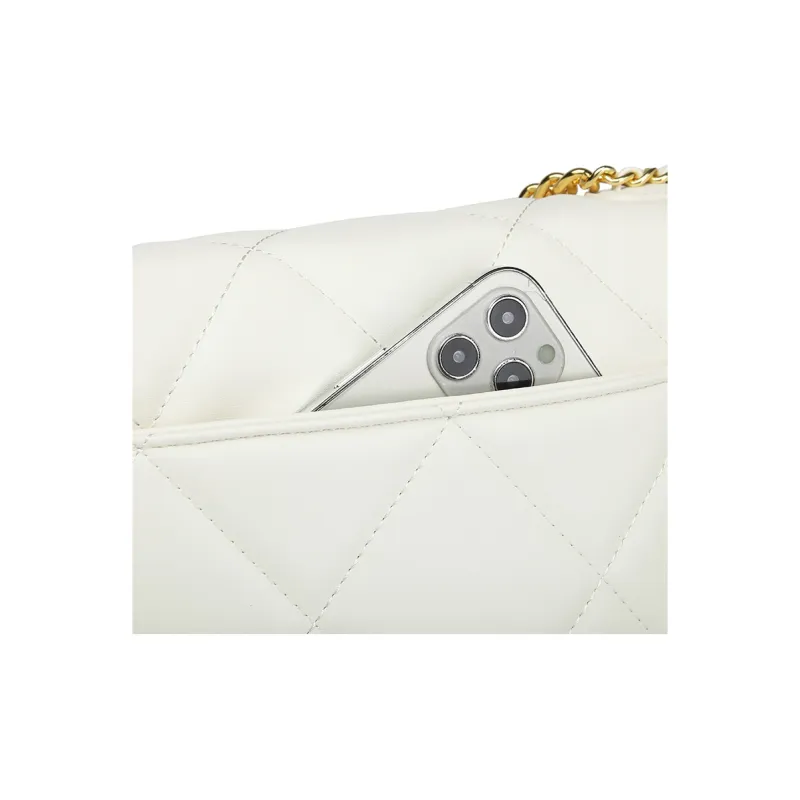 NOMK PU Small Square Bag Shoulder Bag Chain Bag Shoulder Bag Crossbody Bag Handbag Regular Women's Black/White/Brown-18