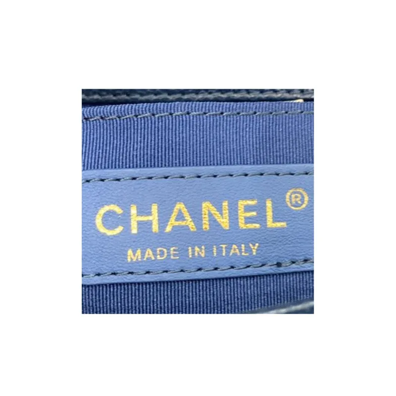 CHANEL Classic Flap CF Coin Collection Grain Embossed Calfskin Shoulder Bag, Crossbody Bag Trumpets Women's Marine Blue-6