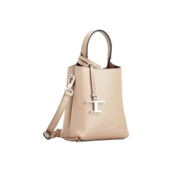 TOD'S Timeless Leather Handbag, Shoulder Bag, Crossbody Bag, Cell Phone Pouch Extra Small Women's Milk Coffee-1