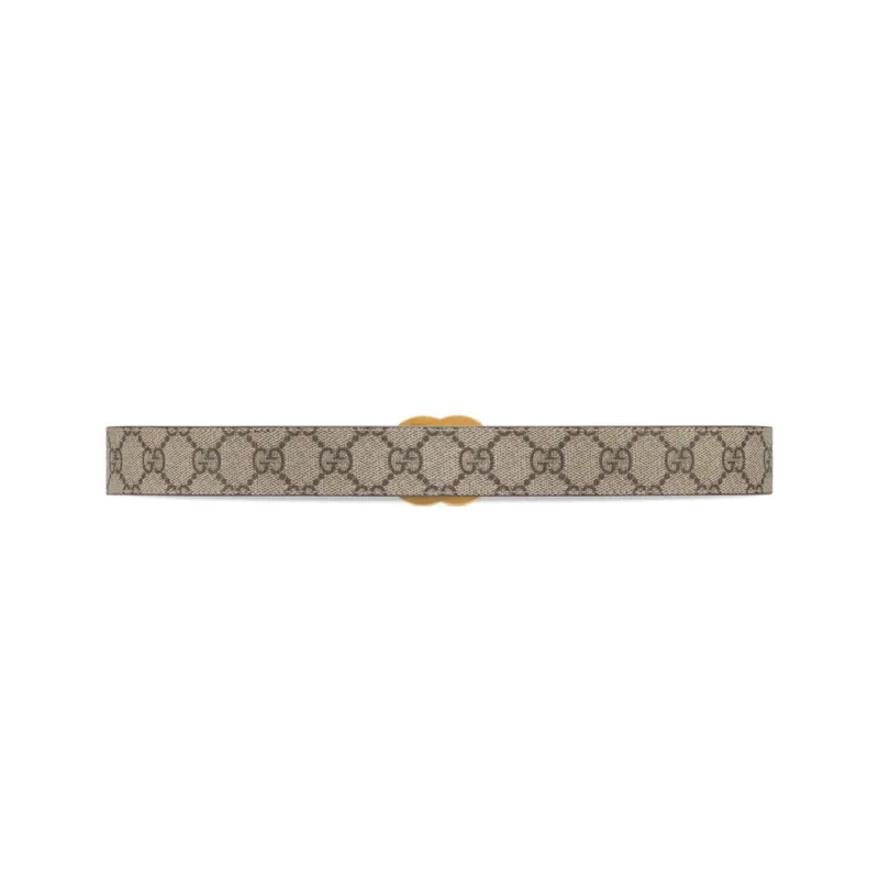 GUCCI Double Sided Attractive Smooth Buckle Leather Belts Unisex Ebony Width  3cm-2