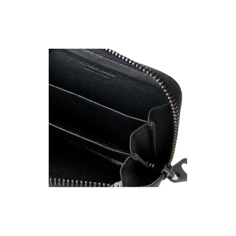 Bottega Veneta Intrecciato Leather Coin Purse Black-3