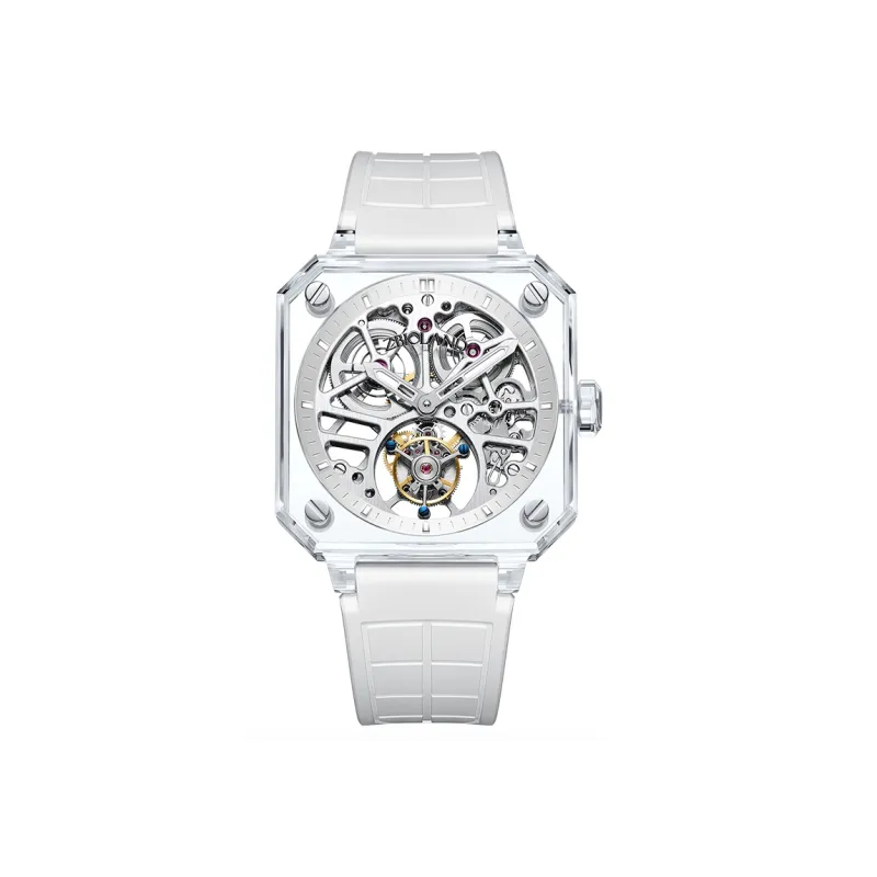 ZBIOLAND Automatic Mechanical Movement Rubber Strap Watch Unisex Cut-Out Dial ZBL8800-8