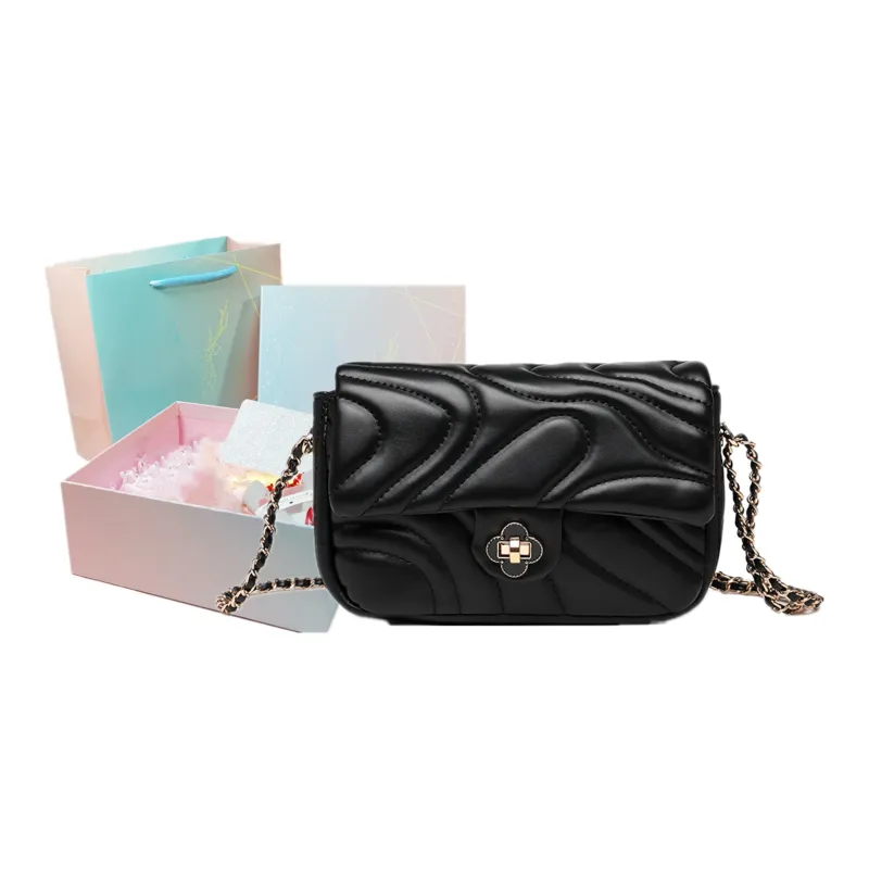 NOMK PU Chain Bag, Shoulder Bag, Crossbody Bag Women's Beige/Pink/Black-22