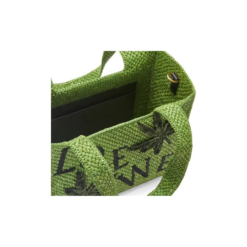 LOEWE Raffia Tote Bag Shopping Bag Shoulder Bag Crossbody Bag Handbag Medium Size Women's Green-6
