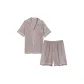 Apricot Field Checkered (Short-Sleeved Shirt+Shorts Men's Clothing Sets)