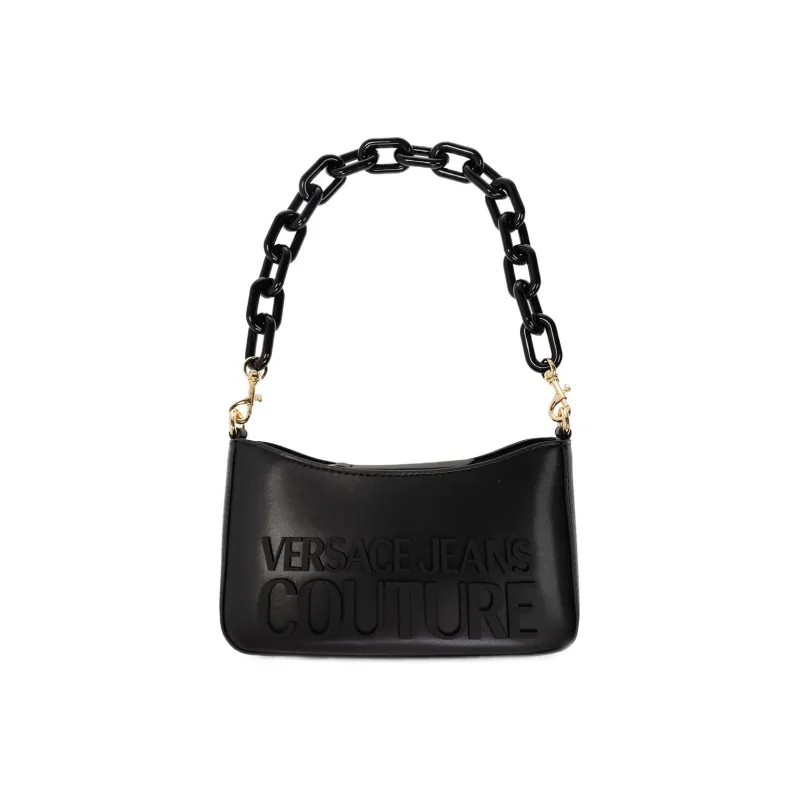 VERSACE JEANS COUTURE Leather Shoulder Bag Handbag Small Size Women's Black-3
