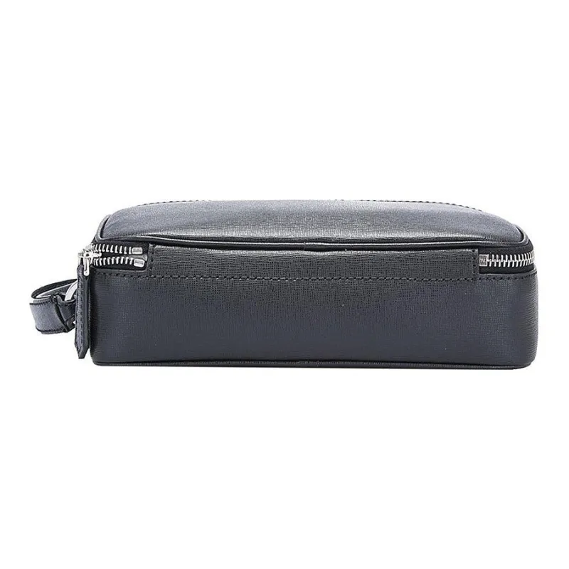 FENDI Cow Leather Clutch Regular Men's Black-3