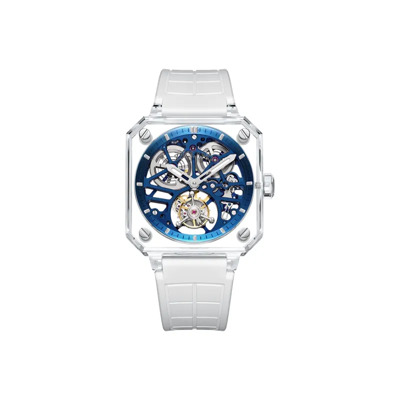 ZBIOLAND Automatic Mechanical Movement Rubber Strap Watch Unisex Cut-Out Dial ZBL8800-0