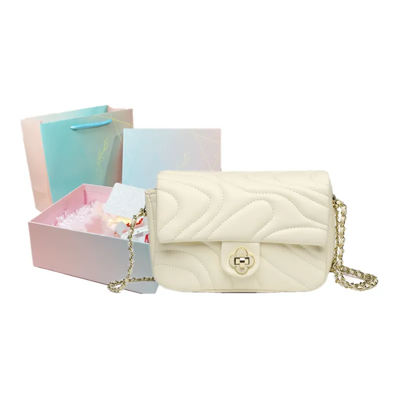 NOMK PU Chain Bag, Shoulder Bag, Crossbody Bag Women's Beige/Pink/Black-15