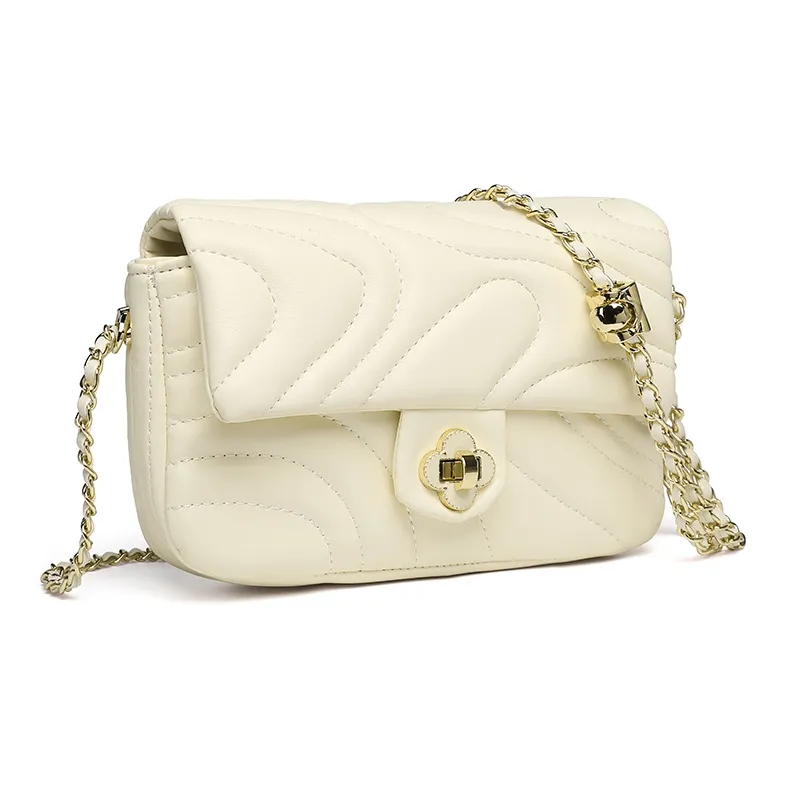 NOMK PU Chain Bag, Shoulder Bag, Crossbody Bag Women's Beige/Pink/Black-13