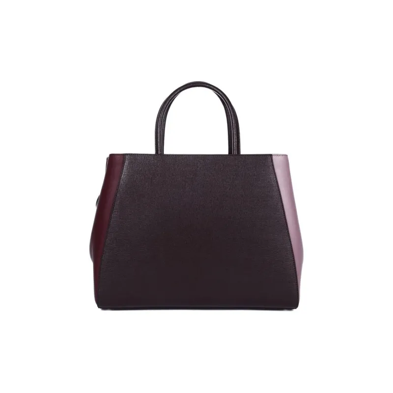 FENDI Cow Leather Tote Bag Shopping Bag Shoulder Bag Crossbody Bag Handbag Regular Women's Dark Purple-3