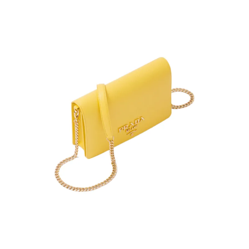 PRADA Saffiano Leather Handbag Shoulder Bag Crossbody Bag Mini Women's Sunlight Yellow-1