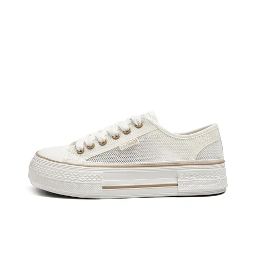 RENBEN Skateboard Shoes Women's Low-Top White