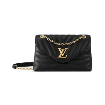 LOUIS VUITTON New Wave Cow Leather Shoulder Bag, Crossbody Bag Large Size Women's Black