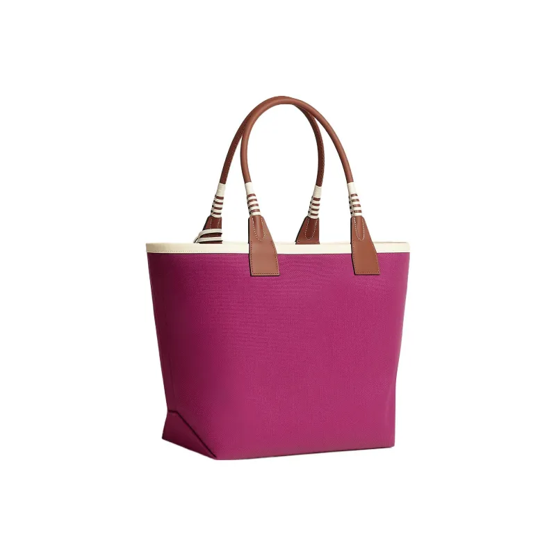 HERMES Steeple Canvas With Swift Calfskin Canvas Bag Handbags Regular Women's Purple Rose-2