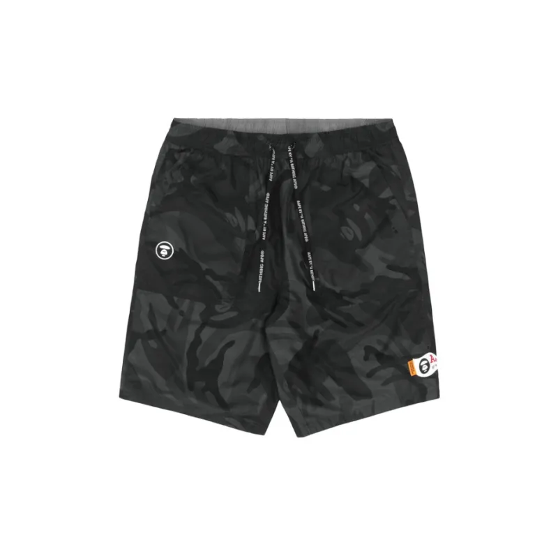 Aape Logo embroidered Cotton Track Shorts-4