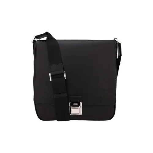 FENDI Leather Shoulder Bag Crossbody Bag Regular Women's Black