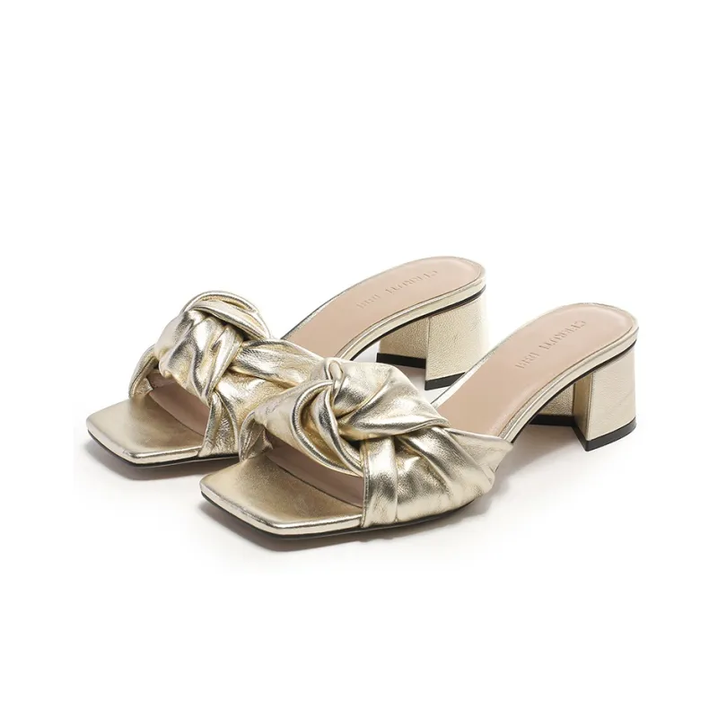 CERRUTI 1881 Rubber Sole Slide Slippers Women's Light Gold-1