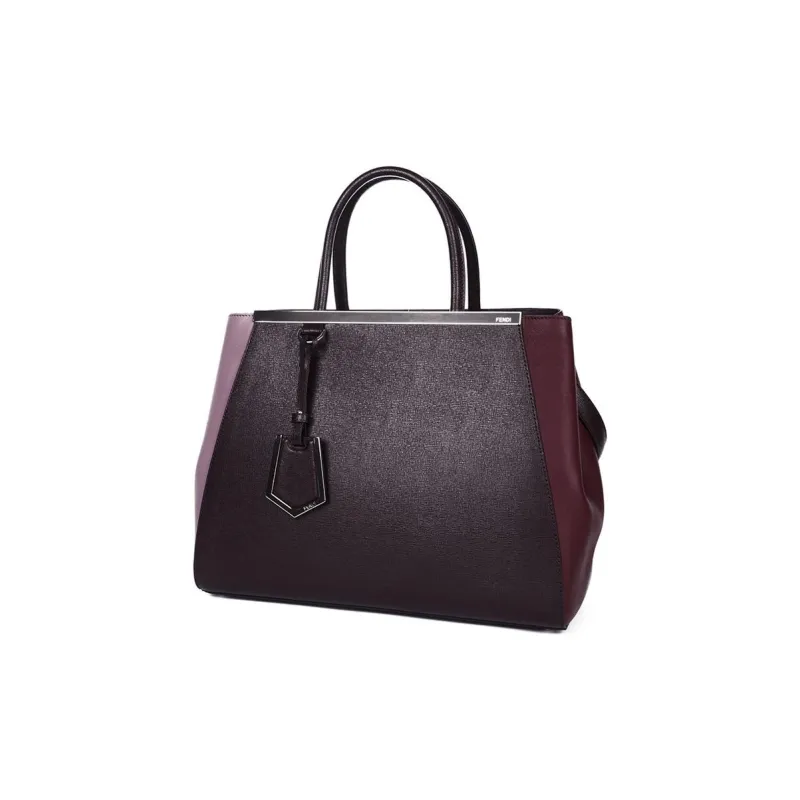 FENDI Cow Leather Tote Bag Shopping Bag Shoulder Bag Crossbody Bag Handbag Regular Women's Dark Purple-1