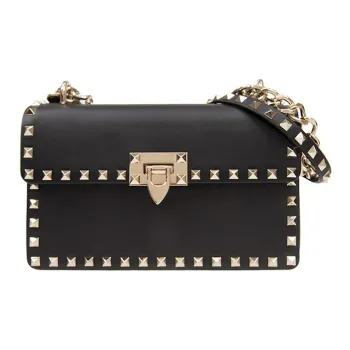 Valentino Leather Portable Crossbody Bag, Shoulder Bag Women's Black