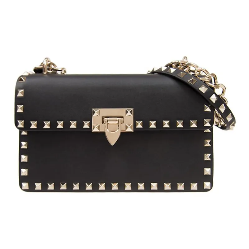 Valentino Leather Portable Crossbody Bag, Shoulder Bag Women's Black-0