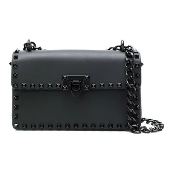 Valentino Leather Messenger Bag Shoulder Bag Crossbody Bag Regular Women's Black