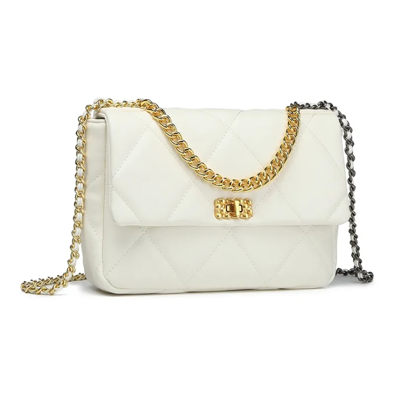 NOMK PU Small Square Bag Shoulder Bag Chain Bag Shoulder Bag Crossbody Bag Handbag Regular Women's Black/White/Brown-16