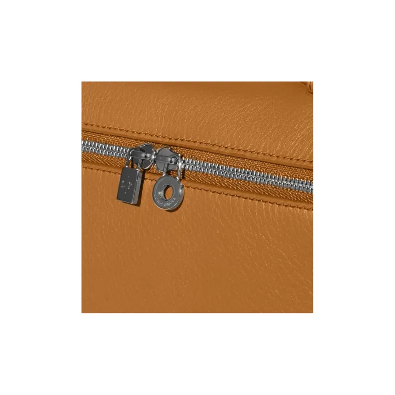 Loro Piana ExtraPocket Leather Small Square Makeup Bag Handbags Shoulder Bags Women's Deep Jungle/Orange-5