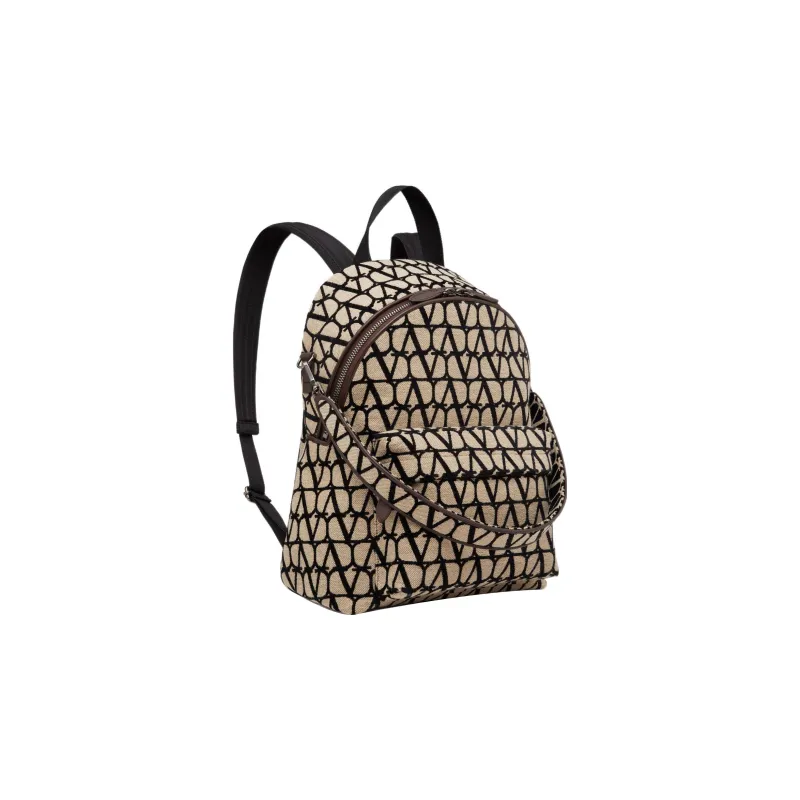 Valentino GARAVANI Leather Backpack Regular Men's Beige/Black-1