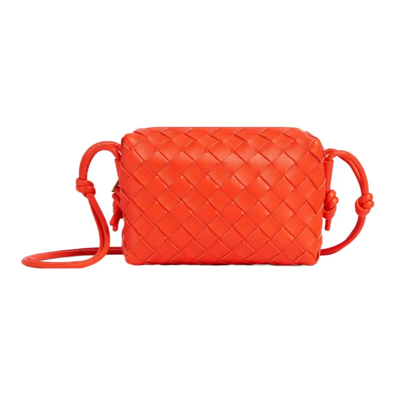 Bottega Veneta LOOP Sheepskin Crossbody Bag Shoulder Bag Women's Orange-0
