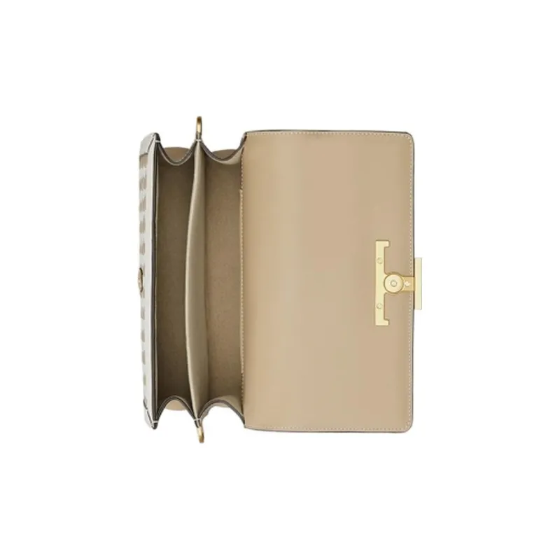 TOD'S T Timeless Leather Handbag Shoulder Bag Mini Women's White/Khaki-3