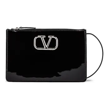 Valentino Patent Leather Handbag Shoulder Bag Women's
