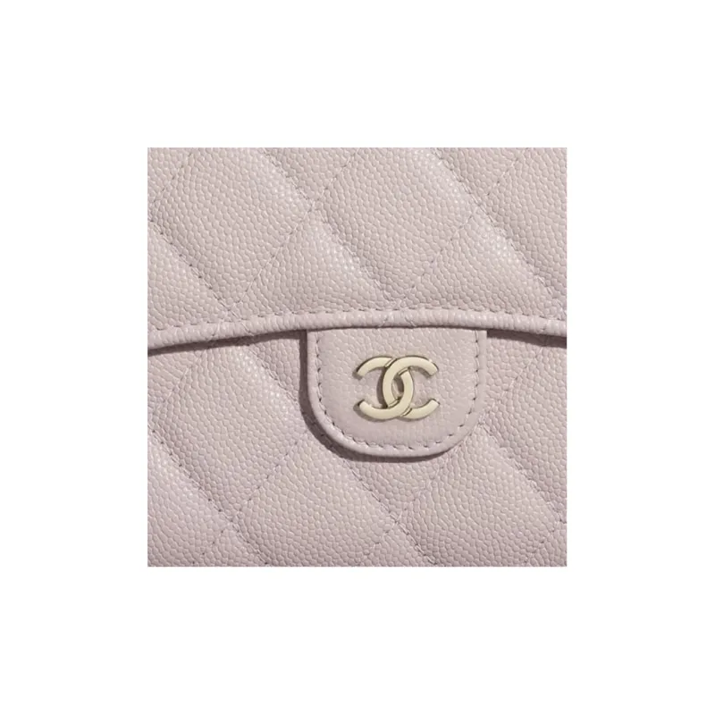 CHANEL Classic Flap CF Caviar Calfskin Gold Tone Lock Women's Pink-4