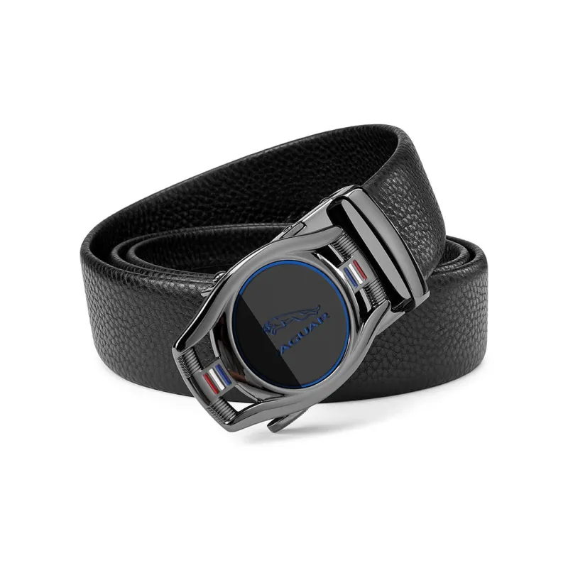 JAGUAR Cow Leather Leather Belts Men's Black Width 3.55cm-0
