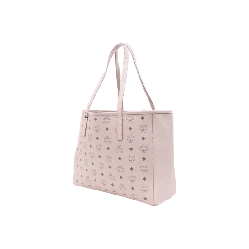 MCM Visetos Leather Tote Bag, Shopping Bag, Handbag, Shoulder Bag Medium Size Women's Pink-1