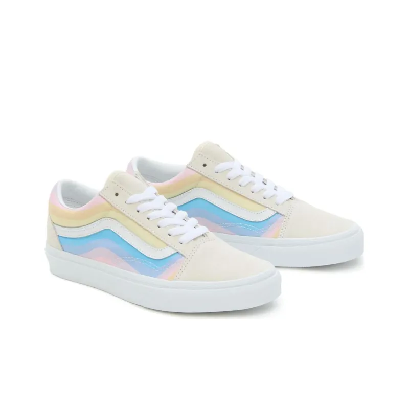 Vans Old Skool Anti-Slip Wear-Resistant Low-Top Skateboard Shoes Unisex Pink White-2