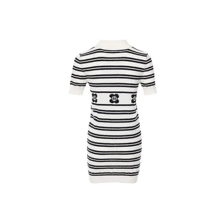 Laurence & Chico Short-Sleeved Dresses Women's Black White Stripes-1