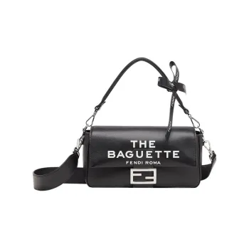 FENDI Marc Jacobs Collaboration Leather Baguette Bag Shoulder Bag Crossbody Bag Medium Size Women's Black