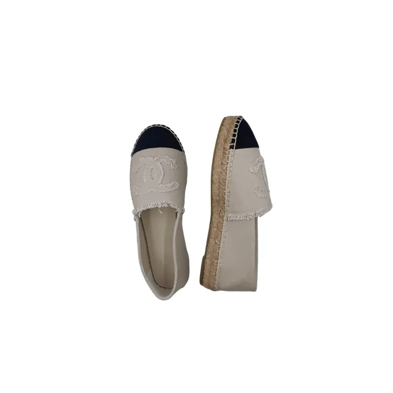 CHANEL Espadrilles Casual Shoes Women's Gray-1
