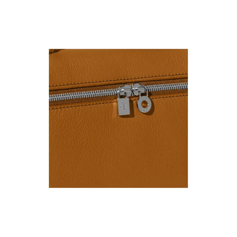 Loro Piana ExtraPocket Leather Small Square Makeup Bag Handbags Shoulder Bags Women's Deep Jungle/Orange-4
