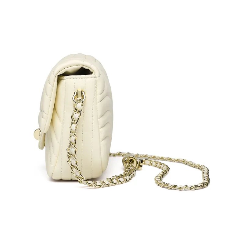 NOMK PU Chain Bag, Shoulder Bag, Crossbody Bag Women's Beige/Pink/Black-8