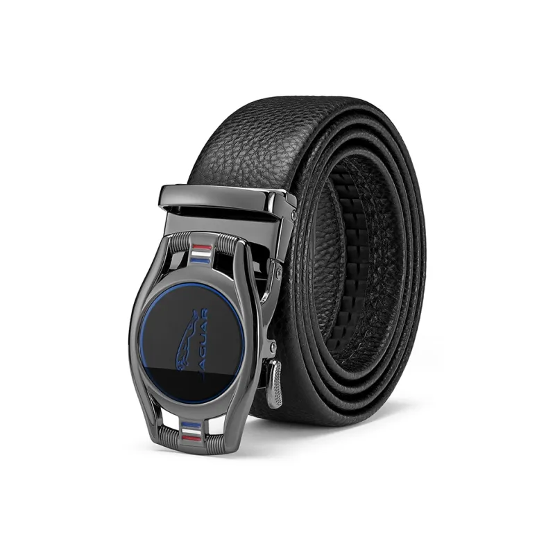 JAGUAR Cow Leather Leather Belts Men's Black Width 3.55cm-3