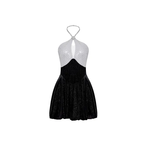 OZLANA Heart Of The Waves Series Sleeveless Dresses Women's Black