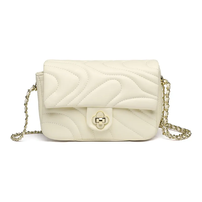 NOMK PU Chain Bag, Shoulder Bag, Crossbody Bag Women's Beige/Pink/Black-5