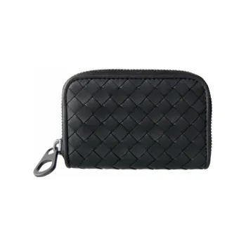 Bottega Veneta Intrecciato Leather Coin Purse Black