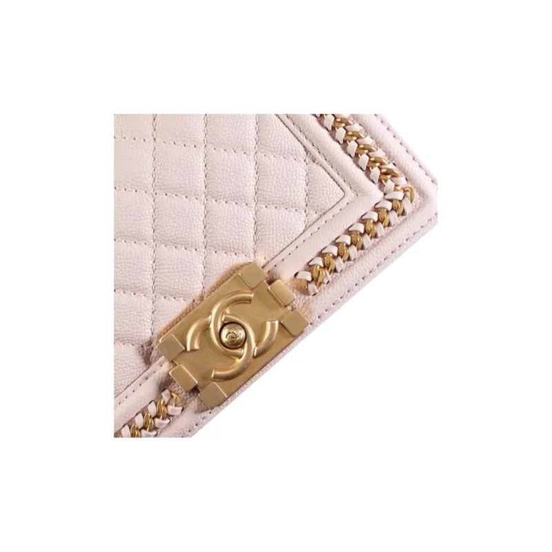 CHANEL Leboy Grain Embossed Calfskin Handbag, Shoulder Bag, Crossbody Bag Women's Light Purple-2