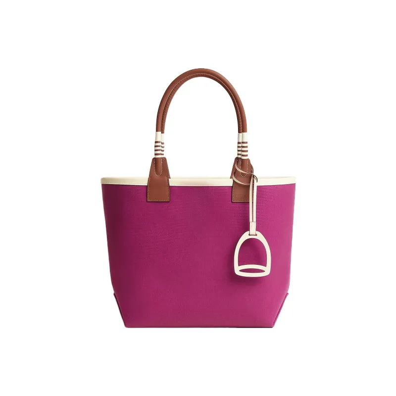 HERMES Steeple Canvas With Swift Calfskin Canvas Bag Handbags Regular Women's Purple Rose-0
