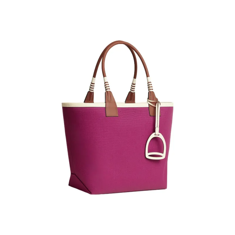 HERMES Steeple Canvas With Swift Calfskin Canvas Bag Handbags Regular Women's Purple Rose-1