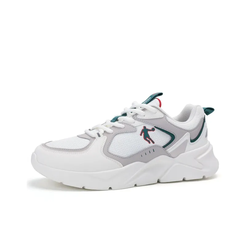 QIAODAN Low Top Running Shoes Men's White Gray-2